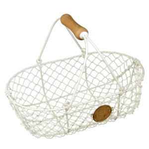 Oogstmand crème metaal