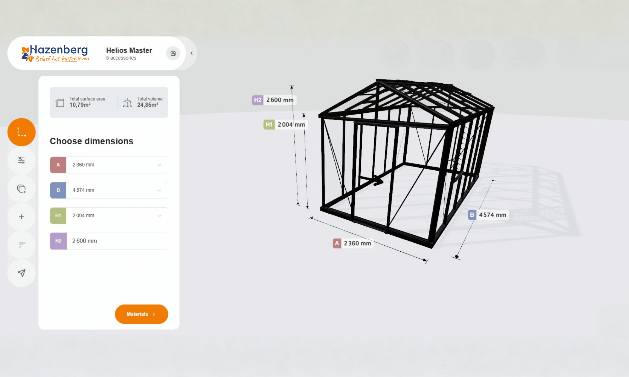 Janssens tuinkas configurator